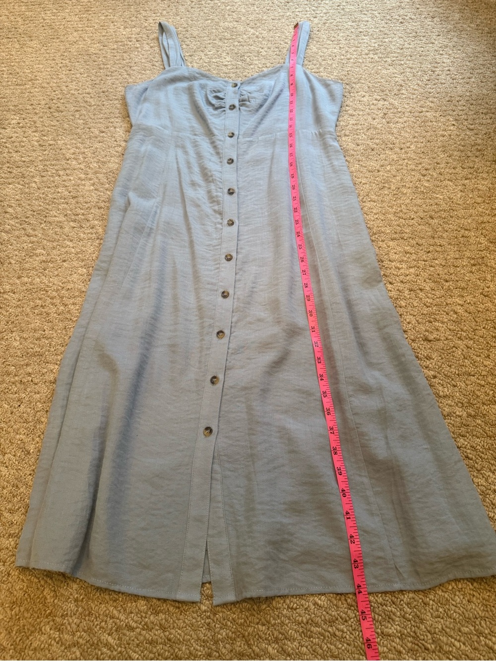 Sugarlips Light Blue Button-Front Maxi Dress - Picture 5 of 11